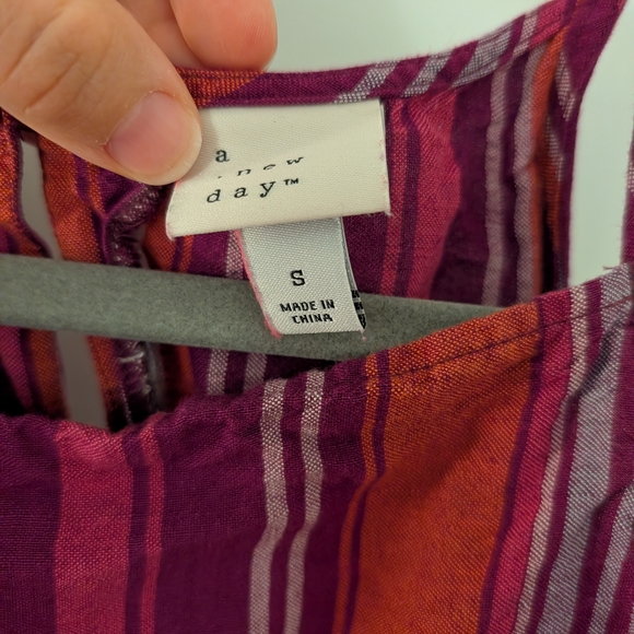a new day Striped Magenta, Purple & Rust Halter Cami - Picture 3 of 3